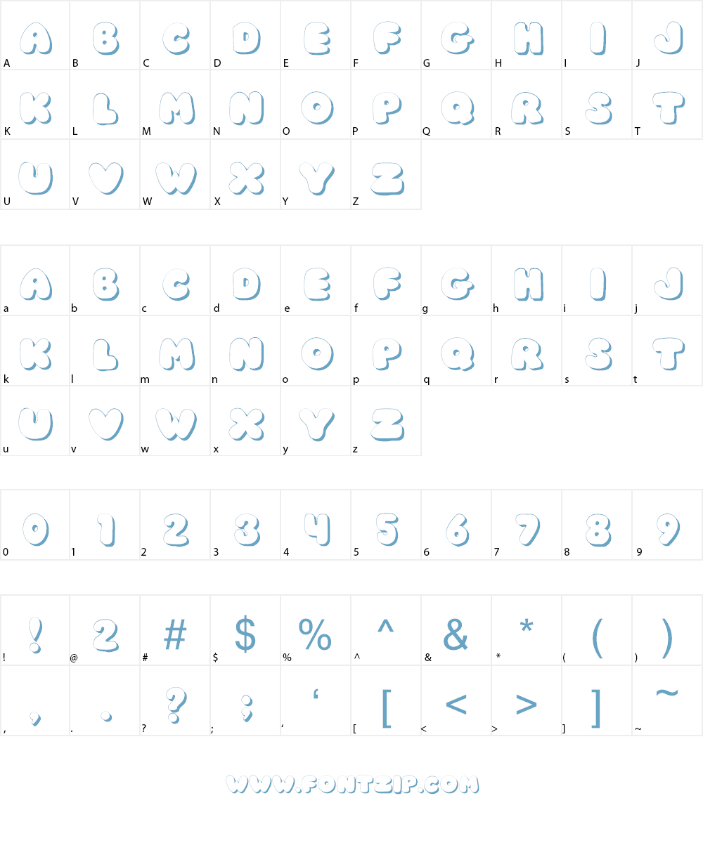 JI Chunky Caps Font Character